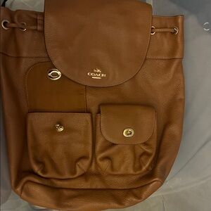 Coach Tan Leather Backpack